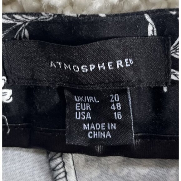 Atmosphere Black & White Floral Print Pants Size 16 - Picture 2 of 3